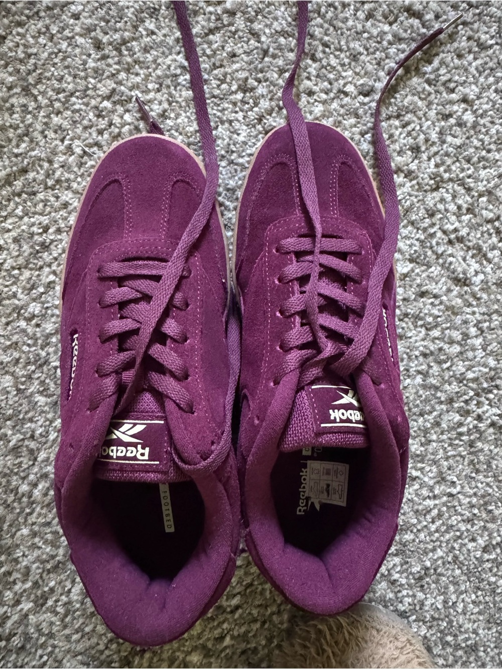 Reebok Women's Burgundy Suede Lace-Up Sneakers